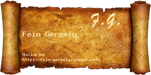 Fein Gergely névjegykártya